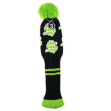 Maxbell 3pcs Golf Knitted Drivers Headcover Wood Club Pom Pom Long Neck Sock Sleeve