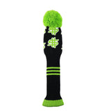 Maxbell 3pcs Golf Knitted Drivers Headcover Wood Club Pom Pom Long Neck Sock Sleeve