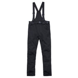 Maxbell Women Men Insulted Warm Ski Pants Bibs Windproof Snow Overalls Black XXXL