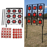 Maxbell Shooting Target Auto Reset Spinning Target Stand with 32 Paper Targets