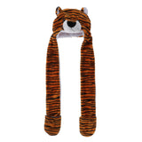 Maxbell Cartoon Kids Adults Winter Fuzzy Animal Hat Scarf Gloves Brown Tiger