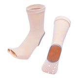 Maxbell Yoga Socks Women Non Skid Grips Pilates Fitness Ballet Exercise Sock Beige