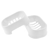 Maxbell 2 Pieces Soap dish with drain Soap Holder for Shower Bathroom Kitchen white