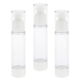 Maxbell 3 Pieces Empty Refillable Vacuum Bottles Cosmetic Sample Containers 50ml