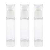 Maxbell 3 Pieces Empty Refillable Vacuum Bottles Cosmetic Sample Containers 50ml