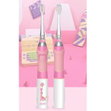 Maxbell Children Electric Intelligence Sonic Toothbrush LED Light Oral Dental Care Pink