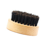 Maxbell Men's Beard Brush Boar Bristle Round Wood Handle Mustache Care Grooming Kit
