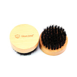 Maxbell Men's Beard Brush Boar Bristle Round Wood Handle Mustache Care Grooming Kit