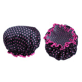 Maxbell 2 Pieces Double Layer Waterproof Shower Bathing Caps for Women Black #1