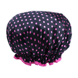 Maxbell 2 Pieces Double Layer Waterproof Shower Bathing Caps for Women Black #1