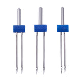 Maxbell 3pcs Double Twin Needles with Rolled Hem Foot for Home Sewing Machine