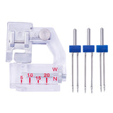 Maxbell 3pcs Double Twin Needles with Rolled Hem Foot for Home Sewing Machine