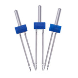 Maxbell 3pcs Double Twin Needles with Rolled Hem Foot for Home Sewing Machine