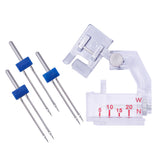 Maxbell 3pcs Double Twin Needles with Rolled Hem Foot for Home Sewing Machine