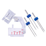 Maxbell 3pcs Double Twin Needles with Rolled Hem Foot for Home Sewing Machine