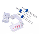Maxbell 3pcs Double Twin Needles with Rolled Hem Foot for Home Sewing Machine
