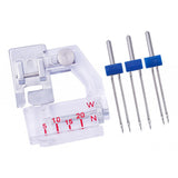Maxbell 3pcs Double Twin Needles with Rolled Hem Foot for Home Sewing Machine