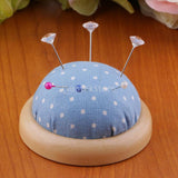 Maxbell Wooden Base Needle Insertion Pin Cushion Needle Holder for Sewing Rainbow