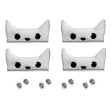 Maxbell 4pcs Cartoon Cat Lock Bag Closure with Screws DIY Handbag Parts Silver