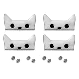 Maxbell 4pcs Cartoon Cat Lock Bag Closure with Screws DIY Handbag Parts Silver