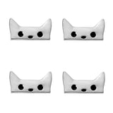 Maxbell 4pcs Cartoon Cat Lock Bag Closure with Screws DIY Handbag Parts Silver