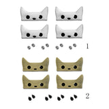 Maxbell 4pcs Cartoon Cat Lock Bag Closure with Screws DIY Handbag Parts Silver