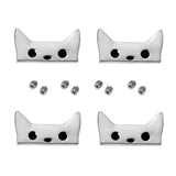 Maxbell 4pcs Cartoon Cat Lock Bag Closure with Screws DIY Handbag Parts Silver