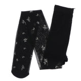 Maxbell Womens Ultra Thin Pantyhose Embroidered Flower Leggings Stretch Tight Black