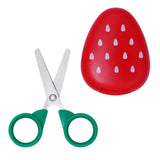 Maxbell Round Head Safety Scissors with Fruit Shaped Magnet Holder Strawberry