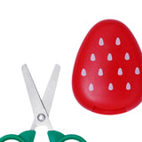 Maxbell Round Head Safety Scissors with Fruit Shaped Magnet Holder Strawberry