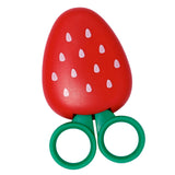 Maxbell Round Head Safety Scissors with Fruit Shaped Magnet Holder Strawberry
