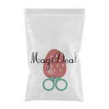 Maxbell Round Head Safety Scissors with Fruit Shaped Magnet Holder Strawberry