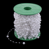 Maxbell Bead Chain Beaded Wire Pearl Strands for Decorating Wedding Party White