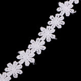 Maxbell 1x Embroidery Lace Applique Trim for Garments,Curtain No.4 Lace Trims White