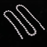 Maxbell 1 Yard Crystal Rhinestone Chain Ribbon Trim for Sewing Craft Decor Silver