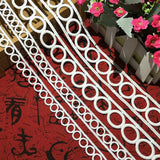 Maxbell 5 Yard Circle Lace Trims Appliques for Wedding Dress Clothes DIY Craft 1.7cm