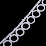 Maxbell 5 Yard Circle Lace Trims Appliques for Wedding Dress Clothes DIY Craft 1.7cm
