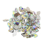 Maxbell 100pcs Sew on Crystal AB Rhinestone Flatback Beads Crafts 9x14mm