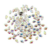 Maxbell 100pcs Sew on Crystal AB Rhinestone Flatback Beads Crafts 9x14mm