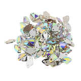 Maxbell 100pcs Sew on Crystal AB Rhinestone Flatback Beads Crafts 9x14mm
