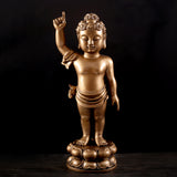 Maxbell Buddha Statue Sculpture Carved Resin Buddhism Prince Figurines Decor Bronze