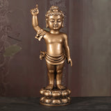 Maxbell Buddha Statue Sculpture Carved Resin Buddhism Prince Figurines Decor Bronze