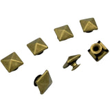 Maxbell 100pcs Metal Square Pyramid Rivet Studs For Clothes Shoes Bags Decor 9mm