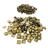 Maxbell 100pcs Metal Square Pyramid Rivet Studs For Clothes Shoes Bags Decor 9mm