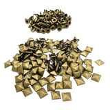 Maxbell 100pcs Metal Square Pyramid Rivet Studs For Clothes Shoes Bags Decor 9mm