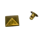 Maxbell 100pcs Metal Square Pyramid Rivet Studs For Clothes Shoes Bags Decor 9mm