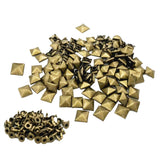 Maxbell 100pcs Metal Square Pyramid Rivet Studs For Clothes Shoes Bags Decor 9mm