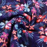 Maxbell Printed Waterproof Fabric By the Yard for Cushion Table Cloth Blue + Flower