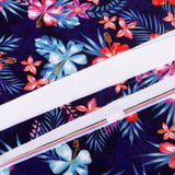 Maxbell Printed Waterproof Fabric By the Yard for Cushion Table Cloth Blue + Flower