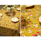 Maxbell Printed Waterproof Fabric By the Yard for Cushion Table Cloth Blue + Flower